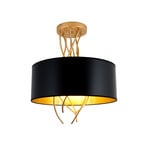 Stropna lampa Elba Ø30cm tri grla crna/zlatna