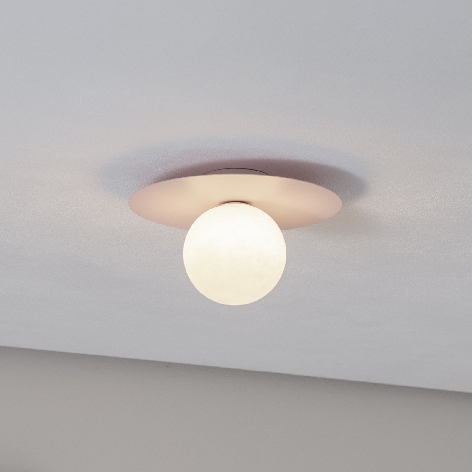 TK Lighting Plafonieră Pixie roz sticlă Ø 25 cm sferică G9 - Camera de zi / sufragerie - Modern - roz opal - Metal