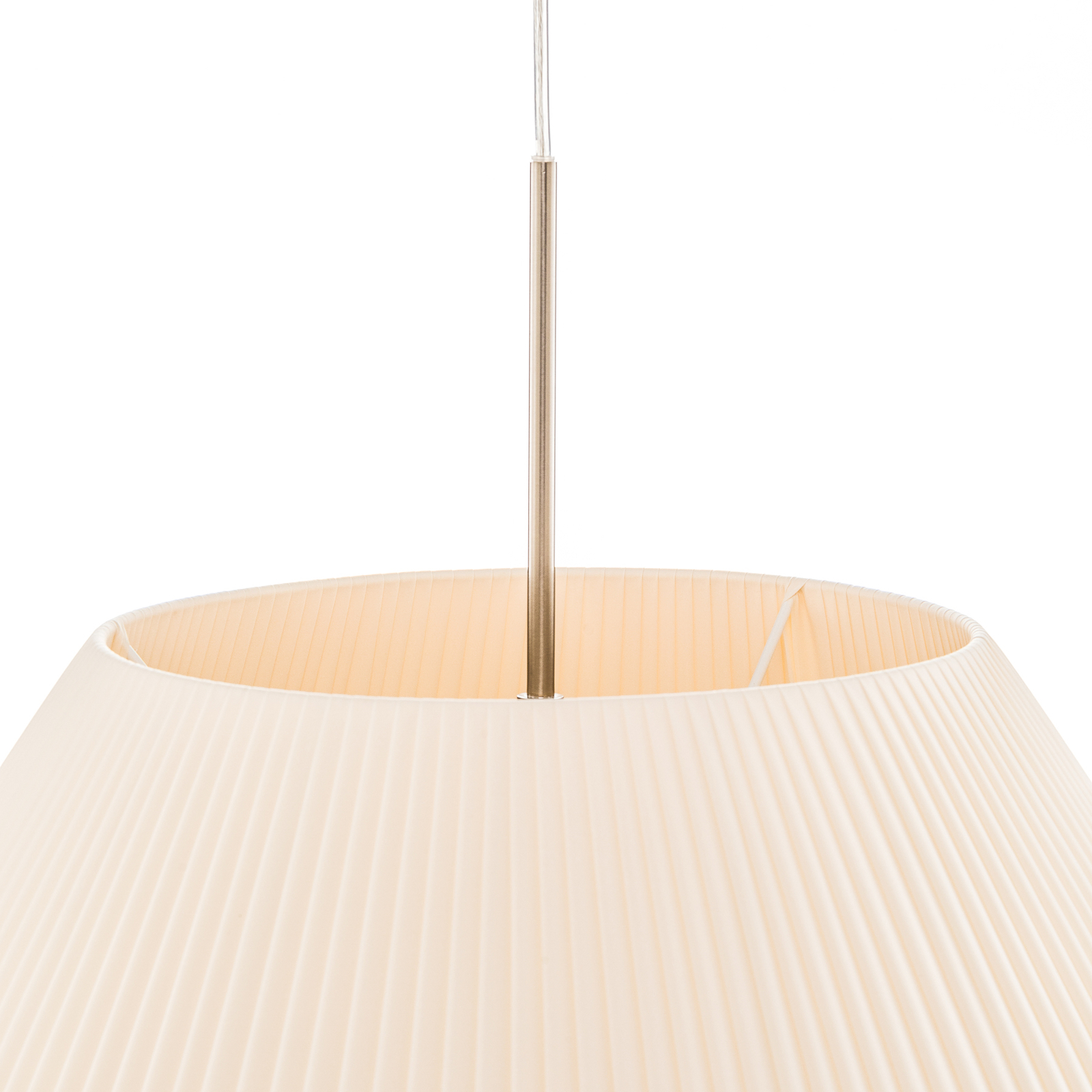 Bover Mei 60 - кръгла висяща лампа от плат в кремаво