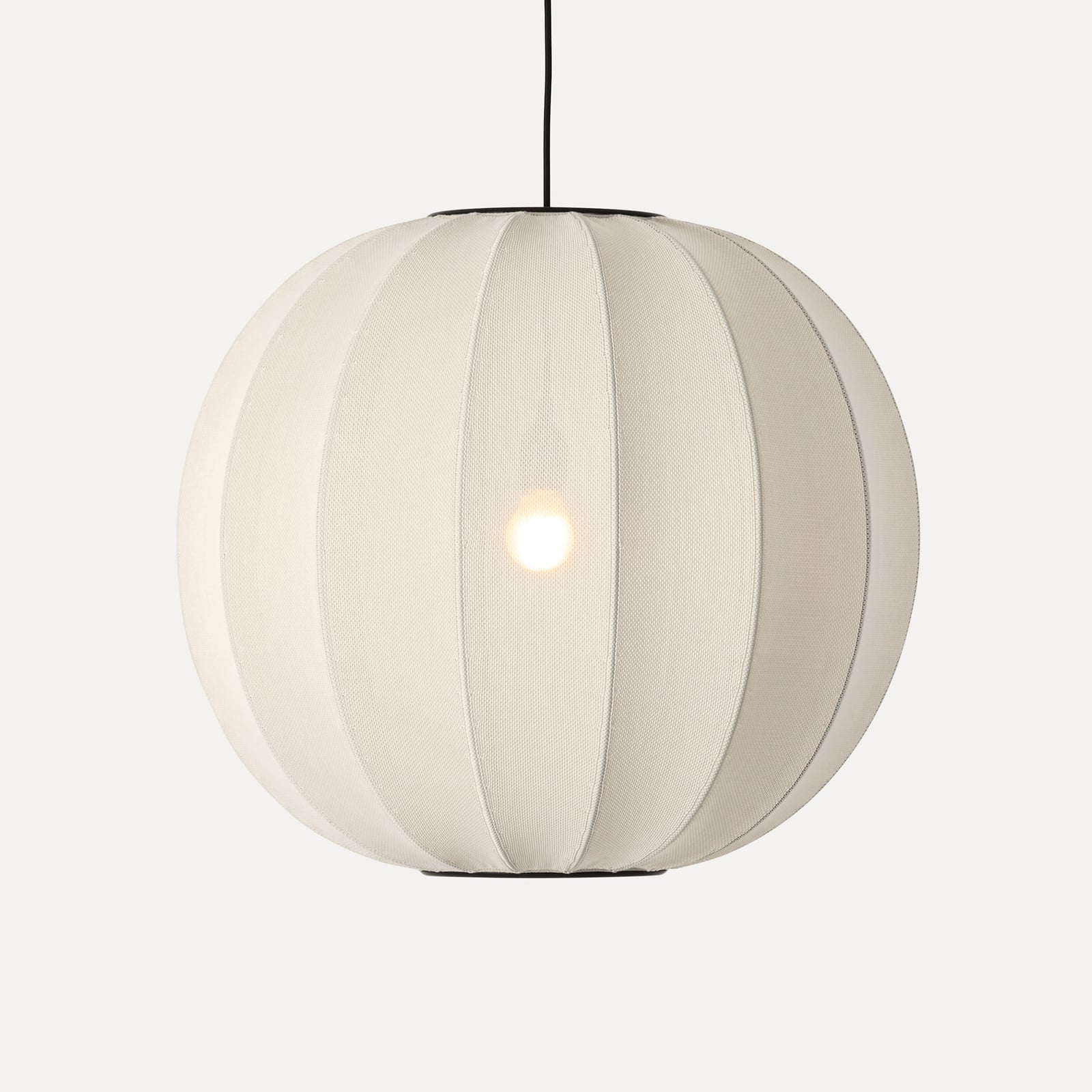 Knit-Wit 60 ronde hanglamp parelwit - met de hand gemaakt