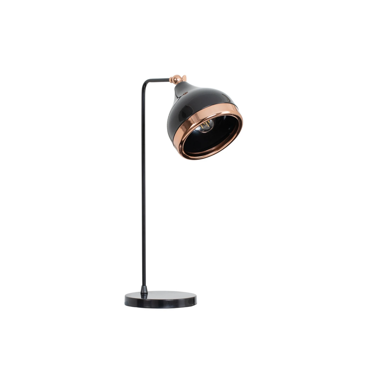 Lampe à poser Yildo, noir/cuivre, métal, hauteur 52 cm