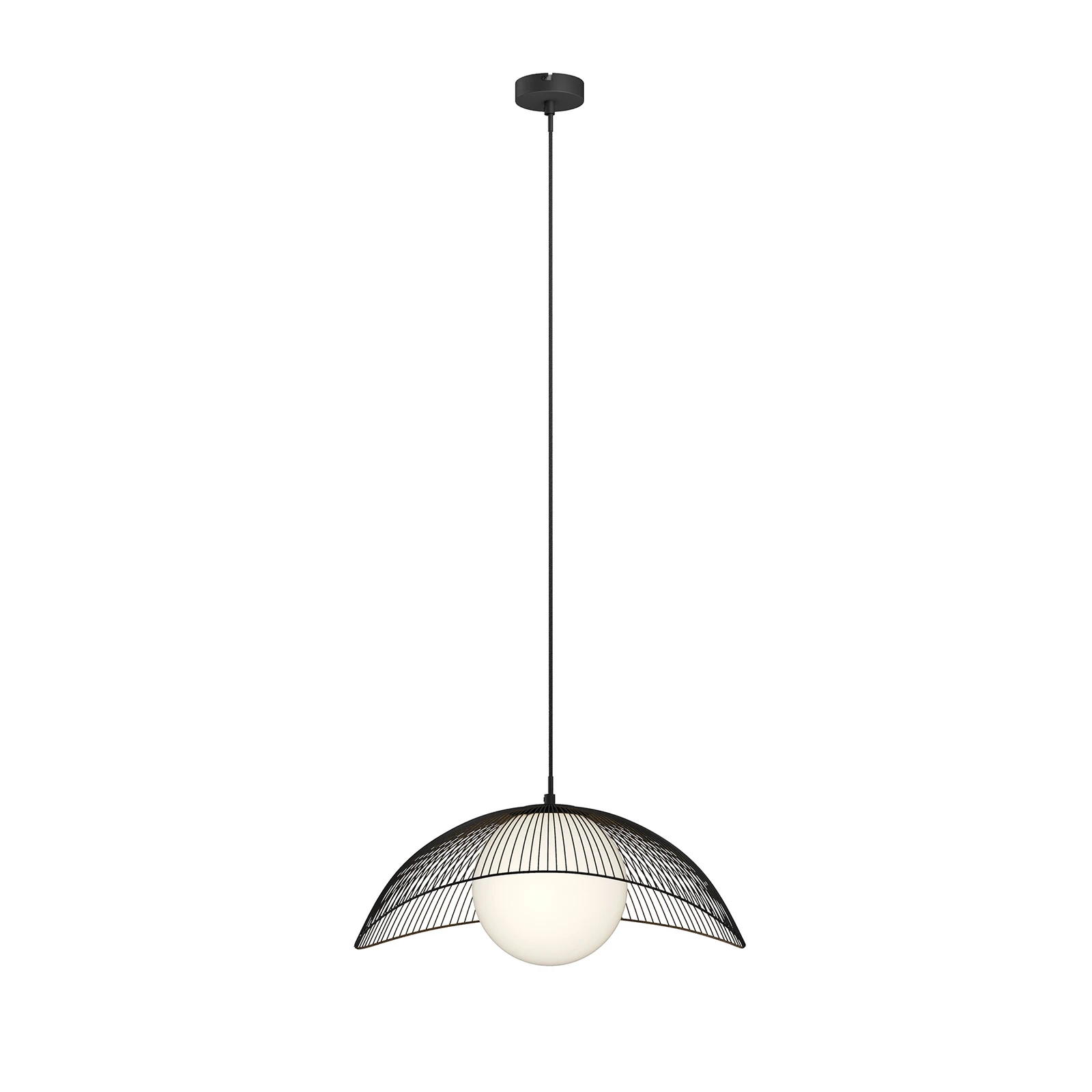 Lindby Fabronia lampă, grilaj, bilă sticlă