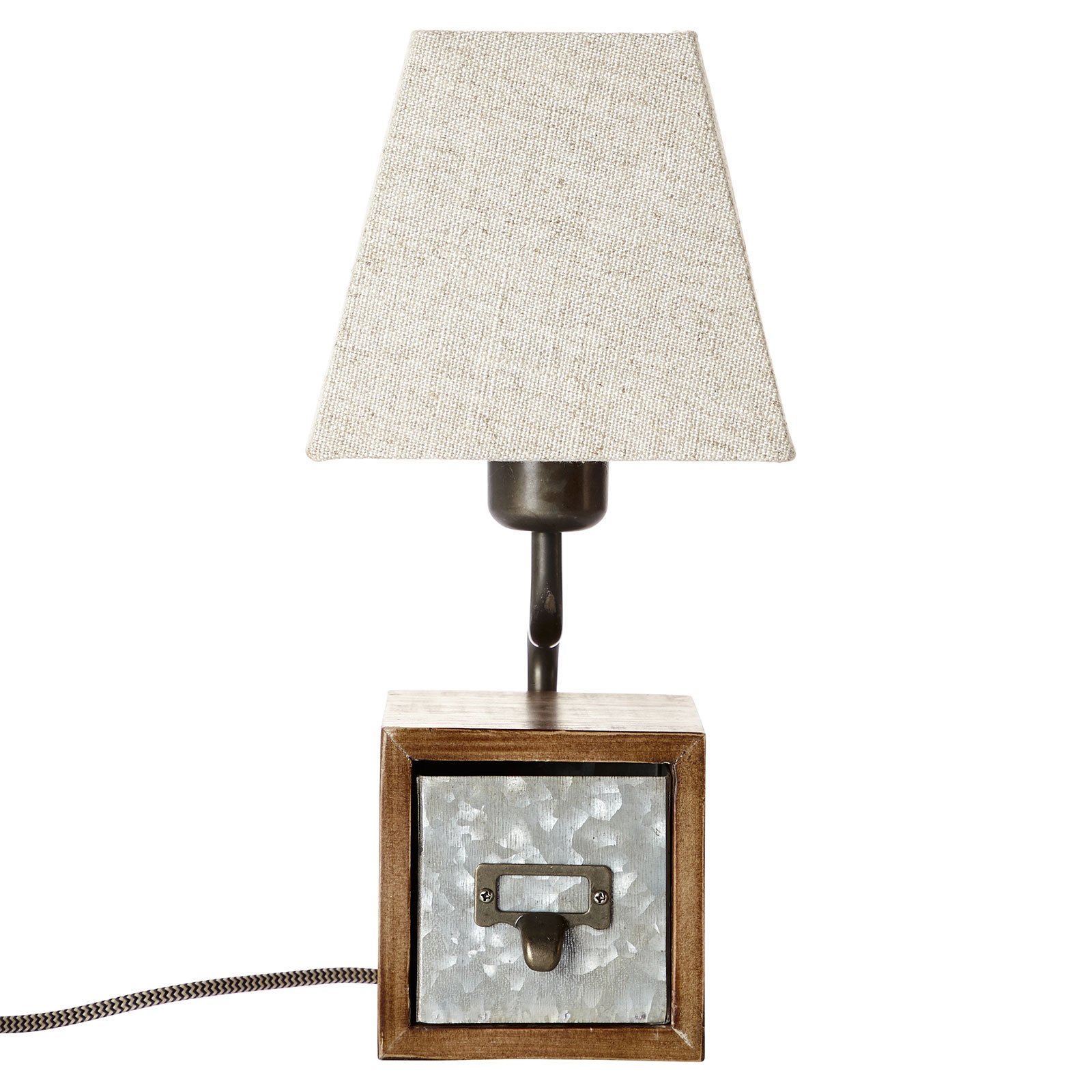 Casket lampă de masă textilă cu sertar