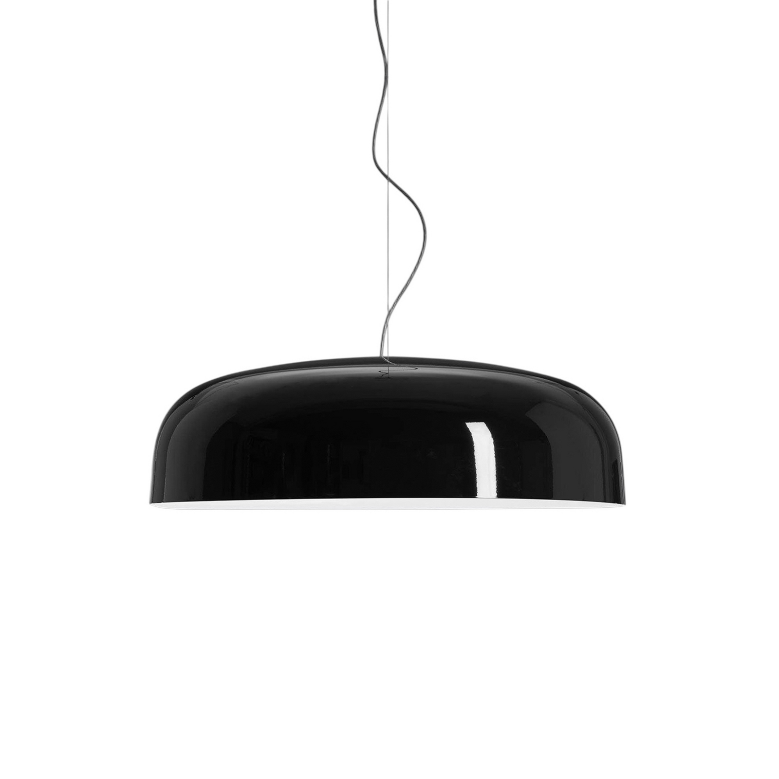 Oluce LED-hængelampe Canopy, Ø 90 cm, sort, aluminium
