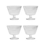 Slots Bol, lot de 4, verre, transparent, rainuré - House Doctor