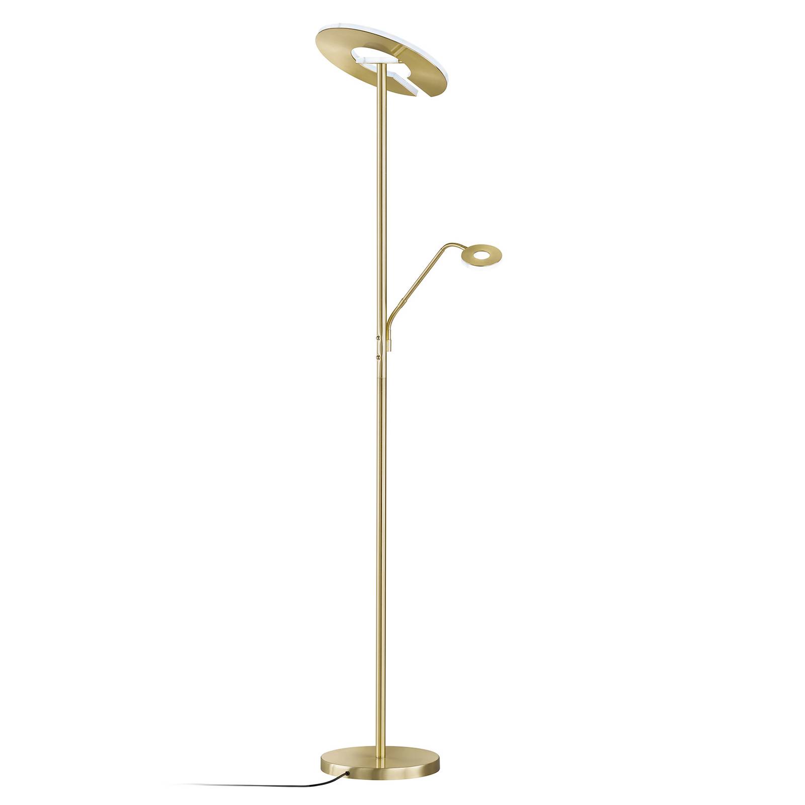 Lampadaire indirect LED Dent à liseuse CCT laiton