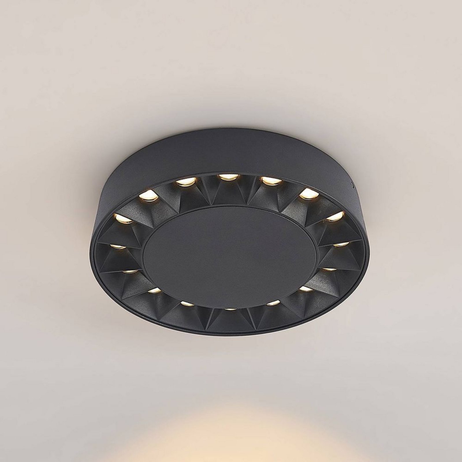 Kelissa LED Round Plafonieră de Exterior IP65 Black - Lucande