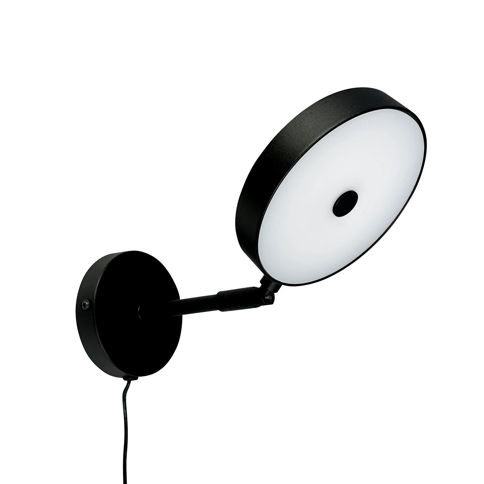 Kinkiet LED Dyberg Larsen Starlight, czarny, Ø14 cm, ściemniany.