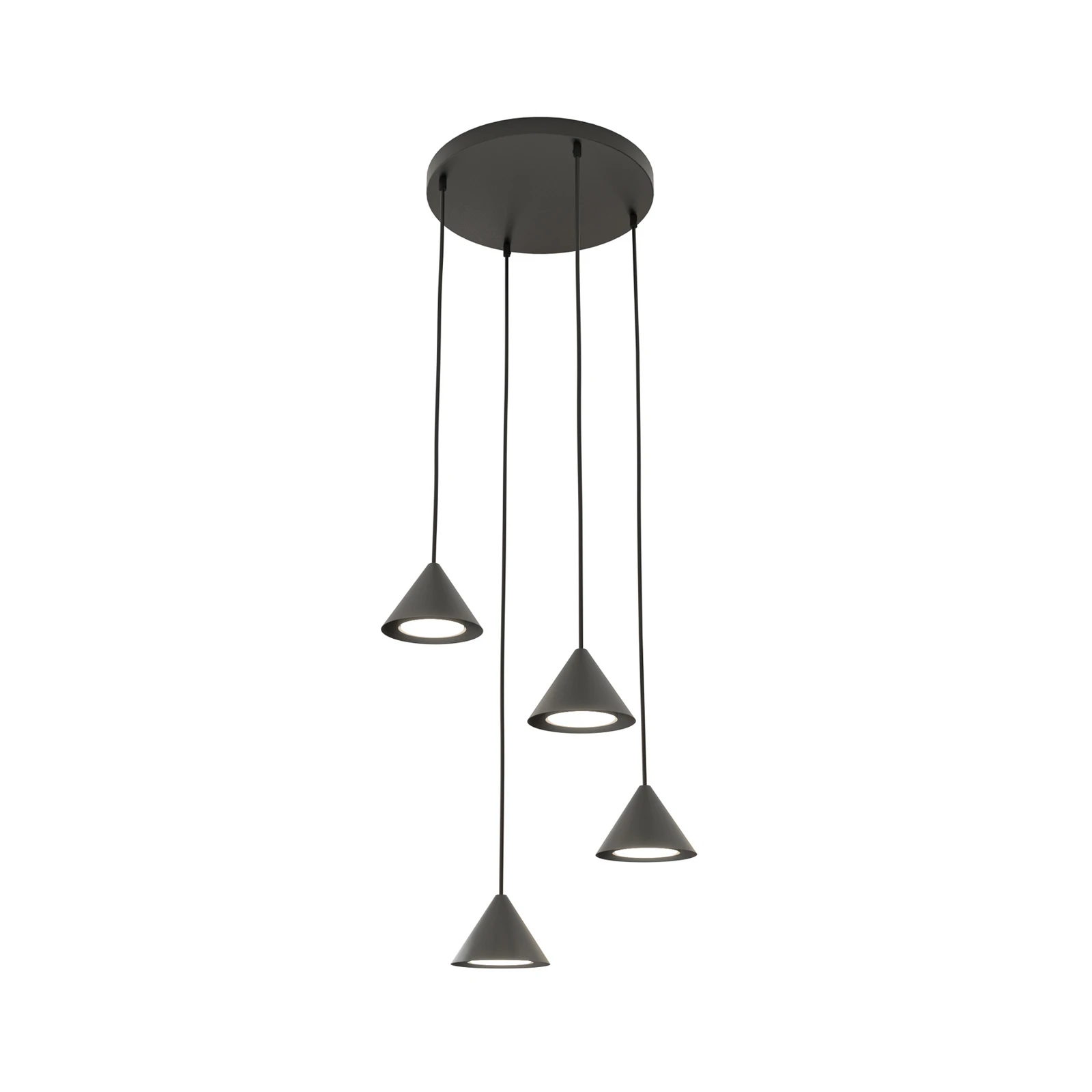 Viseća svjetiljka Elit, 4 žarulje, Ø 30 cm, crna, metalna, GX53