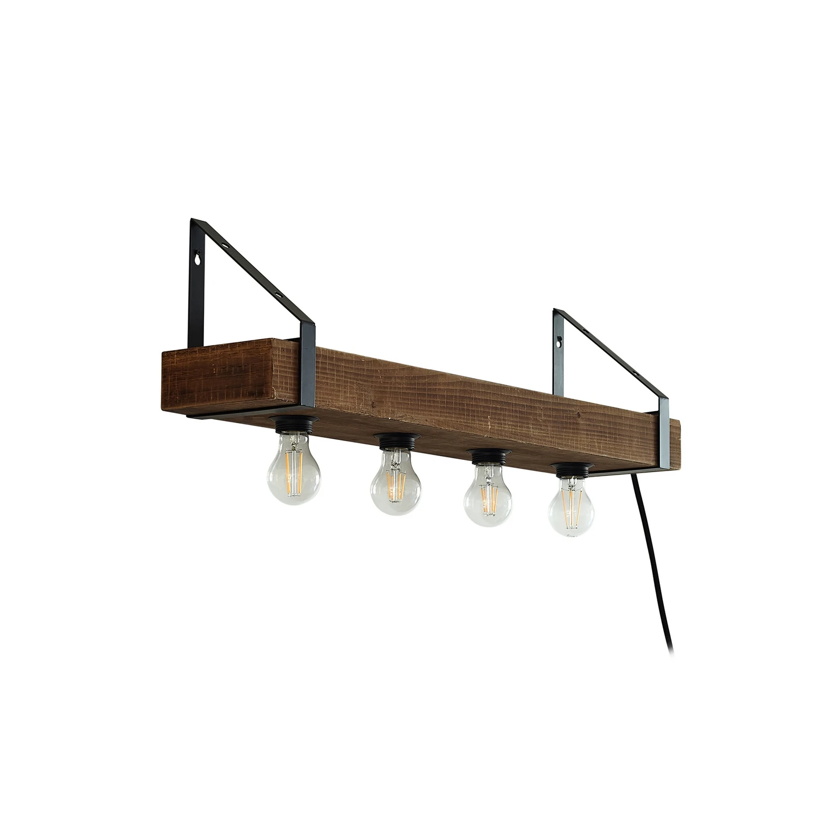 Lindby applique Vatana, legno, spina, porta USB, 80 cm