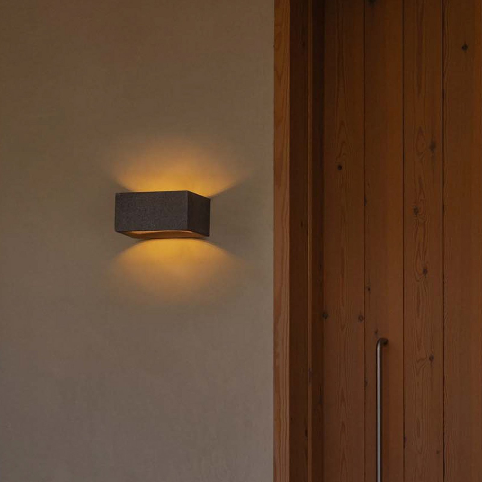 LED wall light Glint, 3000K, 15 cm, grey, concrete, IP55