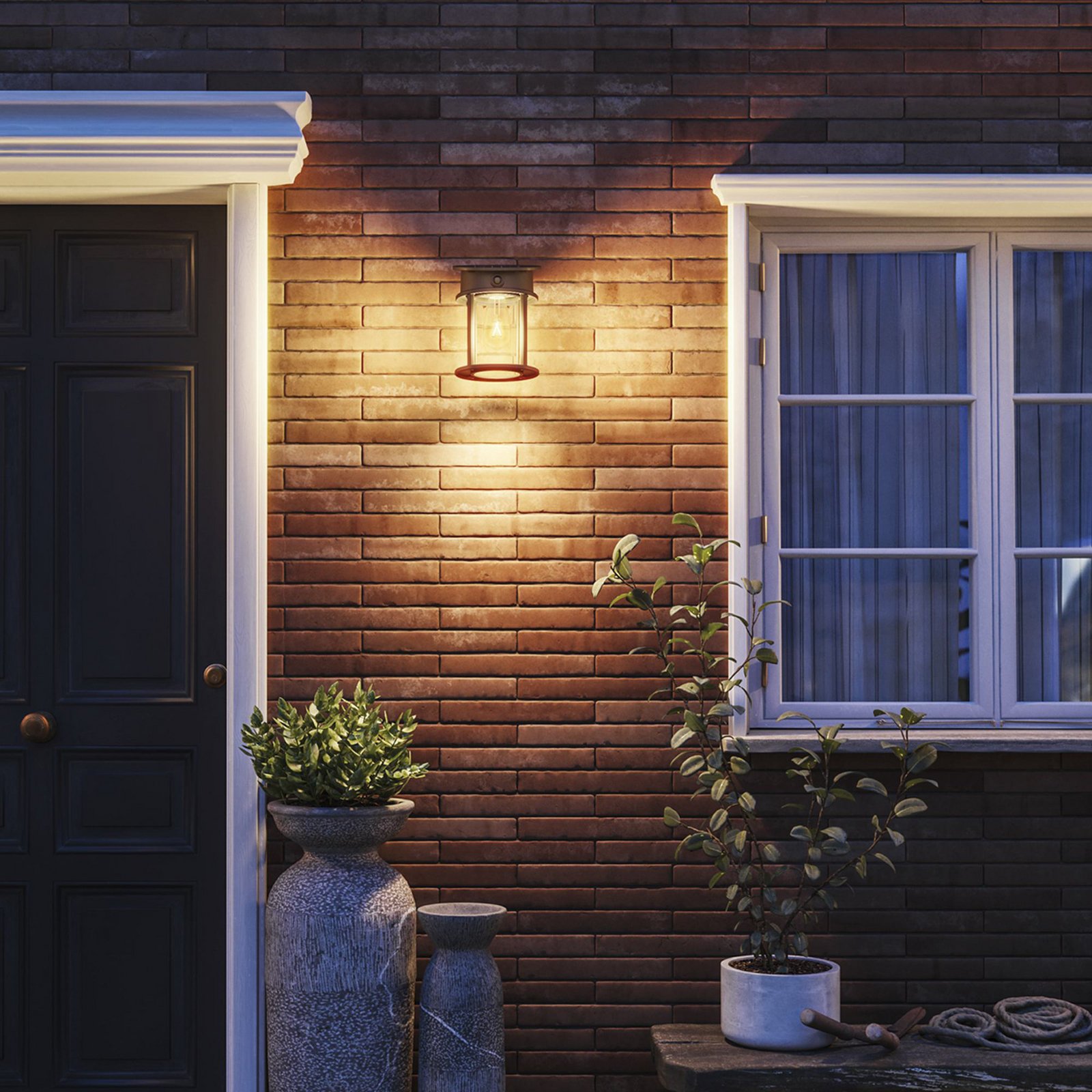 Philips LED-ulkoseinälamppu Geri UE Sensor, pyöreä, IP44