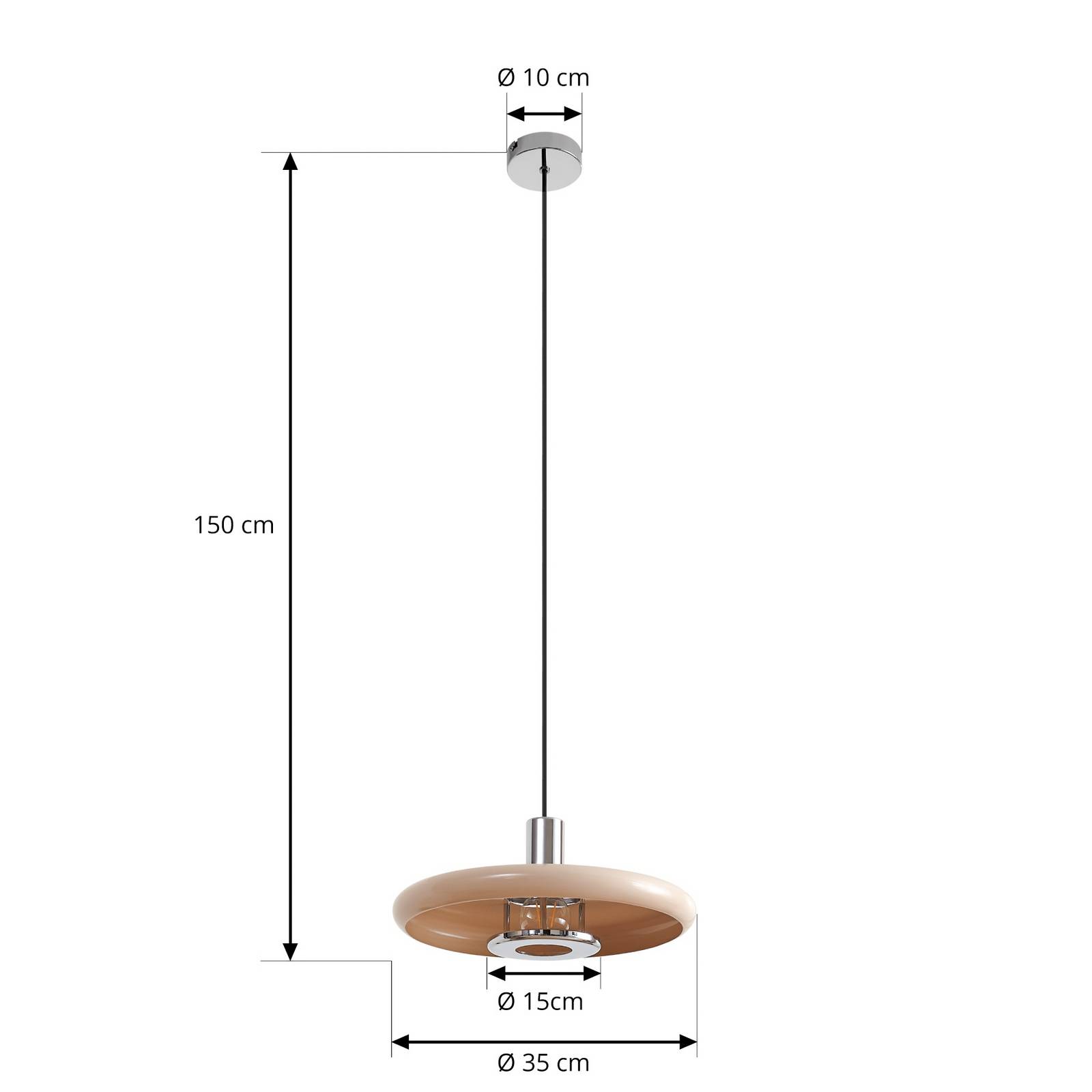 Lindby lampa wisząca Branford, Ø 35 cm, beżowa, metal