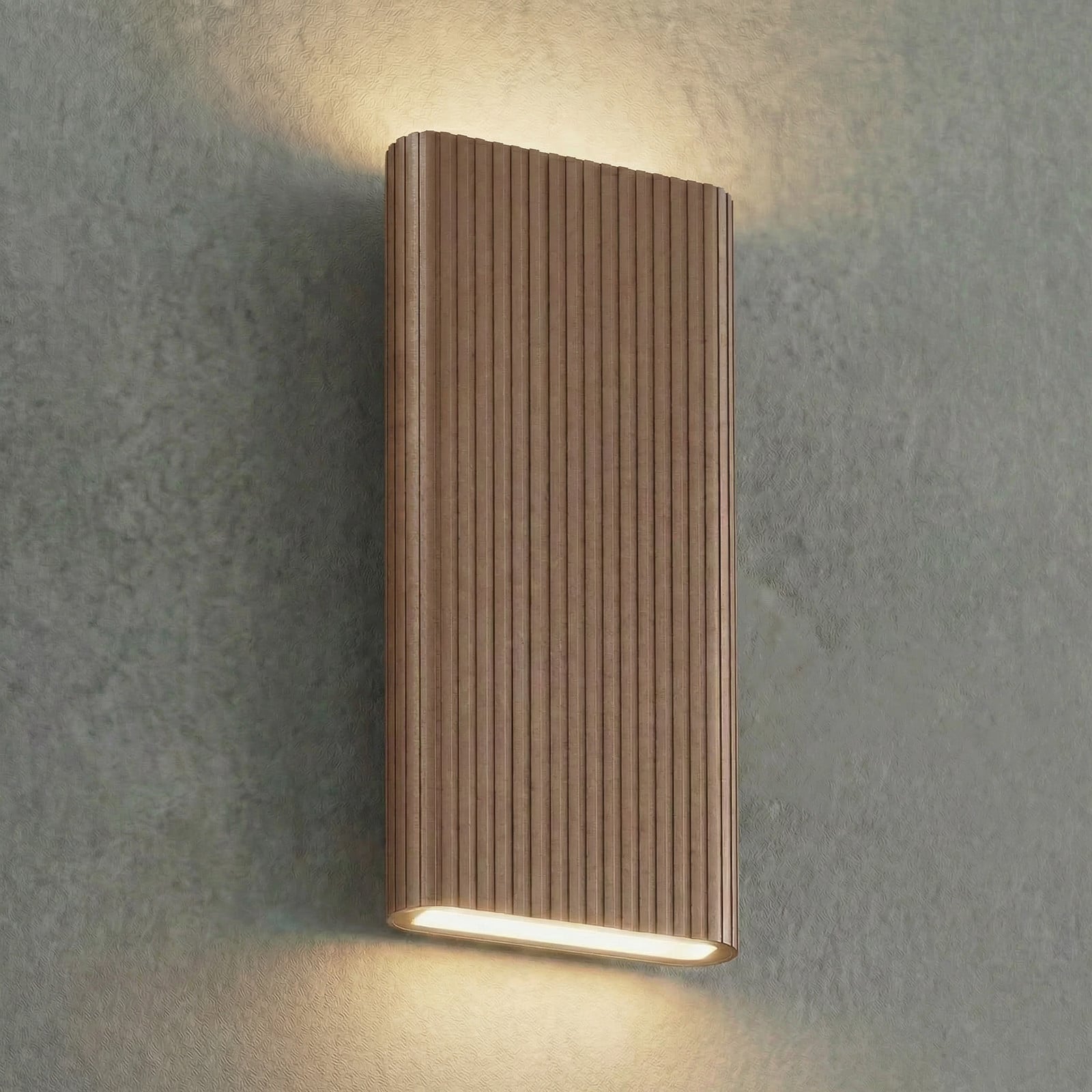 Raija LED-ulkoseinälamppu, tummanruskea, 40 cm, CCT – Lucande - Moderni - Alumiini - Kulmikas
