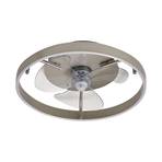 Lindby LED-Deckenventilator Momitu, silber, leise, Ø 14 cm