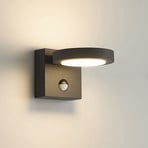 Lucande LED-ulkoseinävalaisin Belna, metalli, anturi, IP54