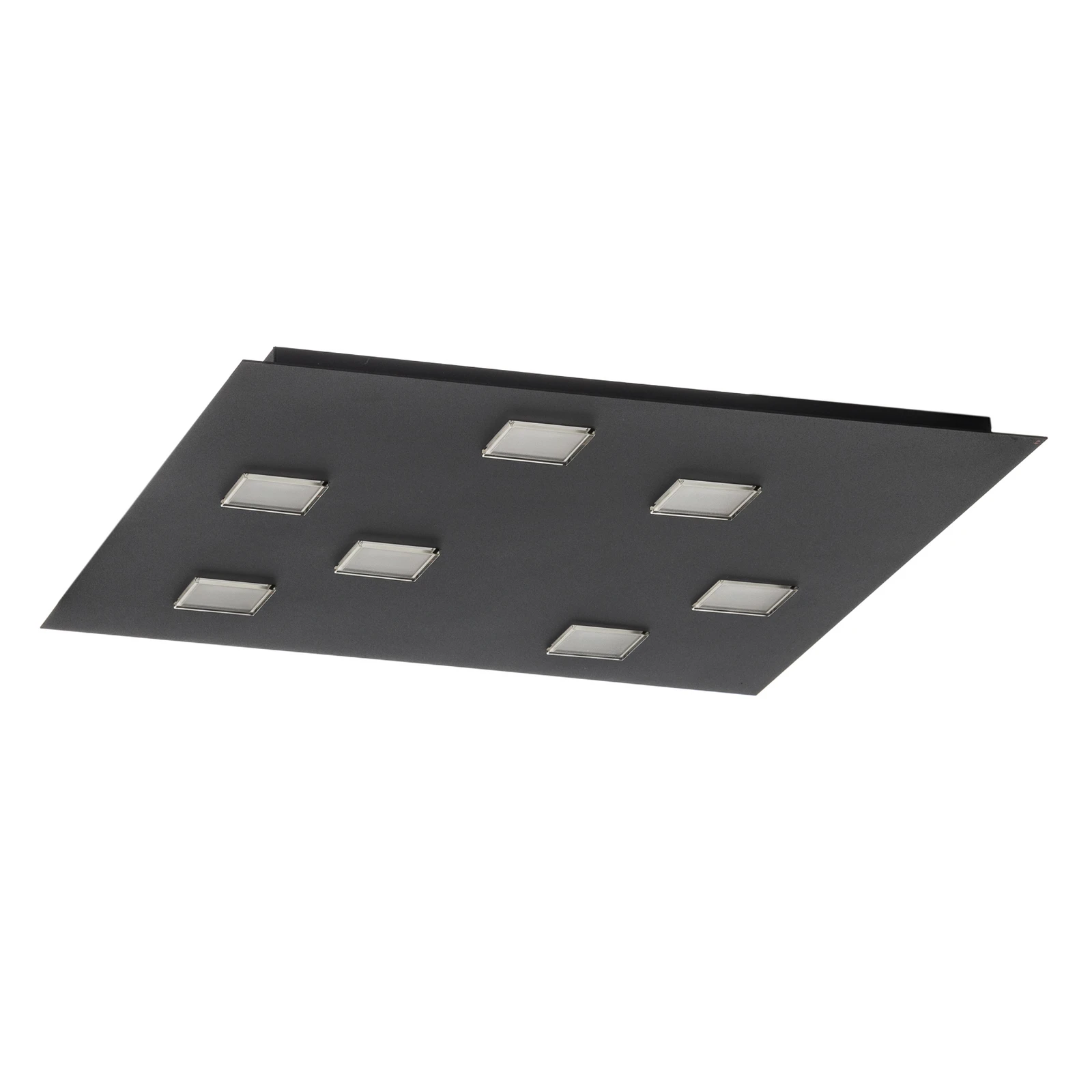 Fabbian Quarter -LED-kattovalaisin 7-lamp. musta