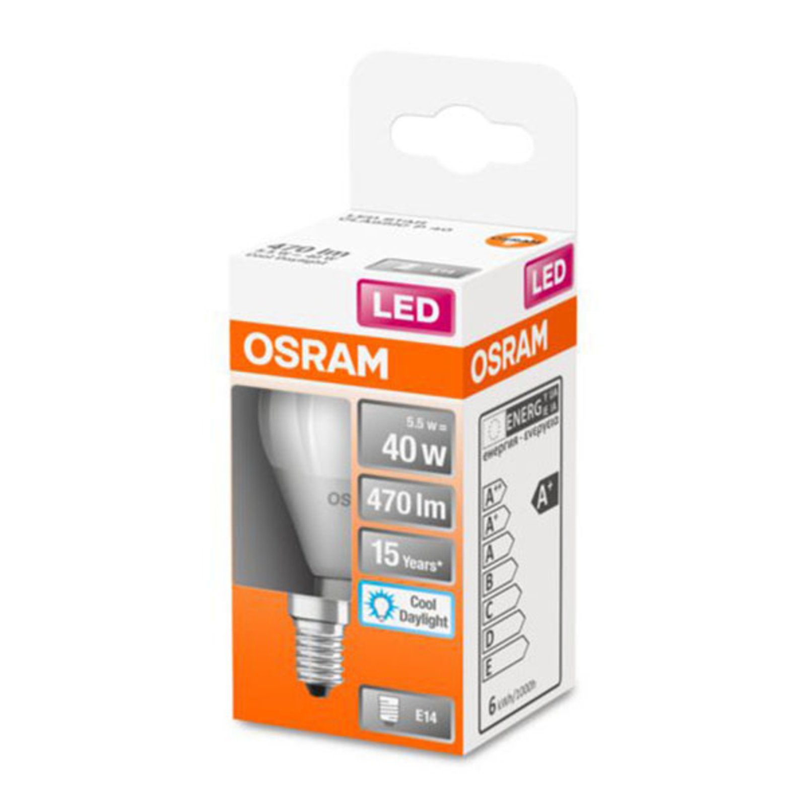 OSRAM Classic P LED-Lampe E14 4,9W 6.500K matt