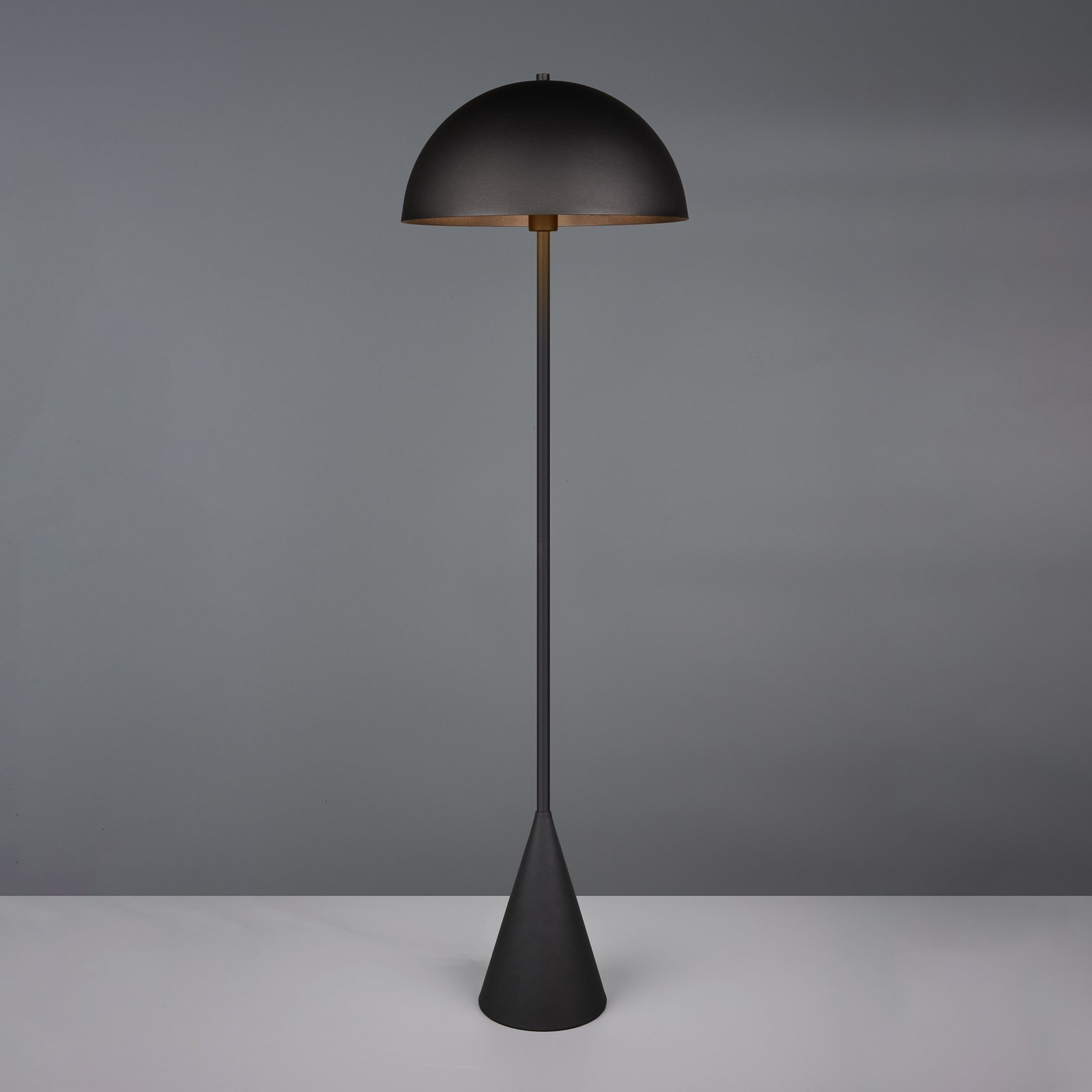 Lampe sur pied Alfie, noir mat, métal, E27