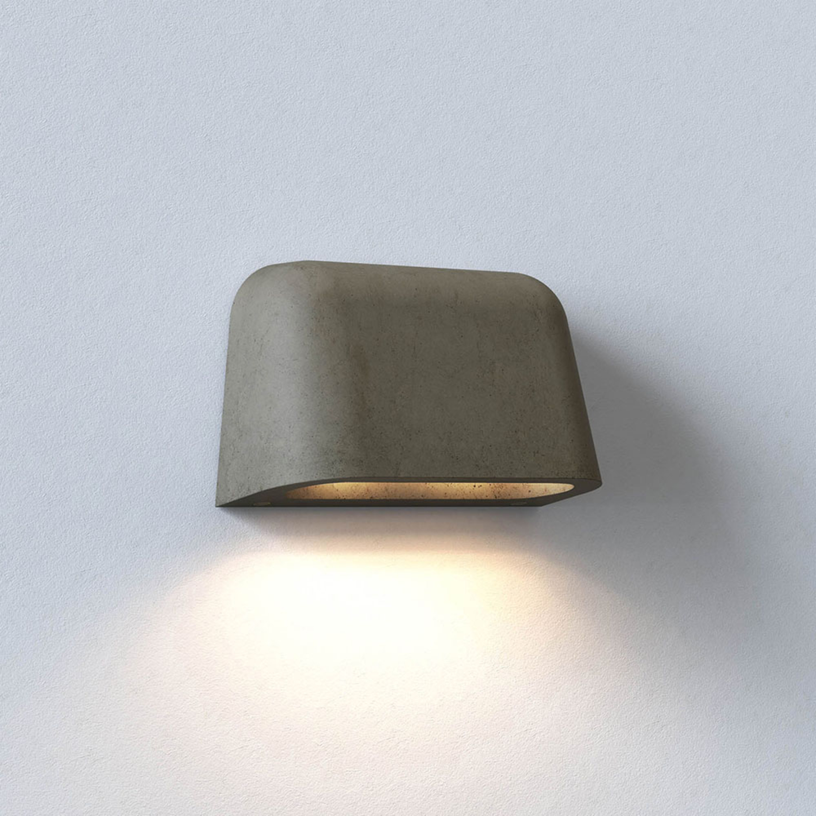 Astro Mast Twin outdoor wall light, concrete, concrete, brass, GU10, 6 W, energy efficiency: A++, W: 23 cm, H: 13.8 cm