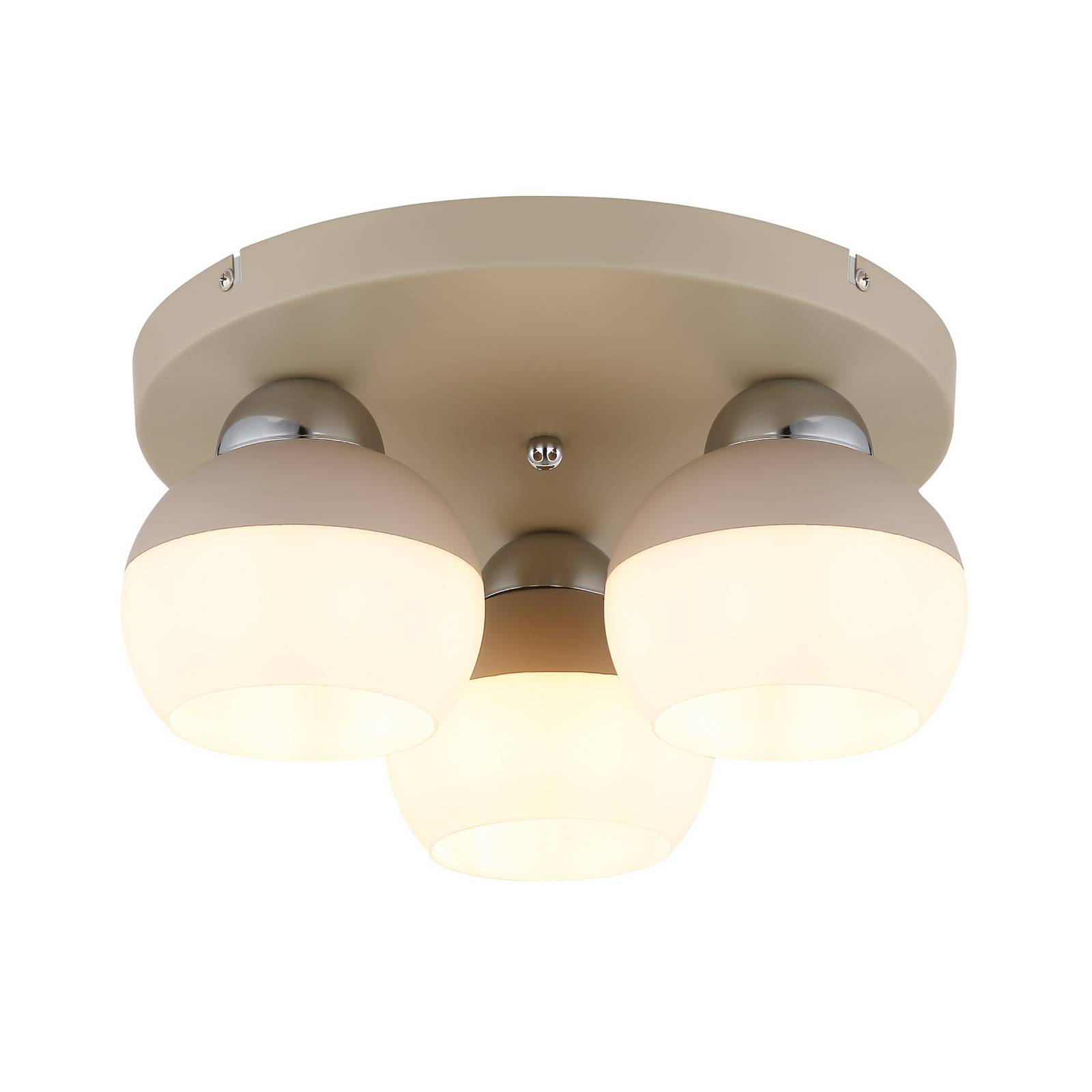 Deckenleuchte Ragusa, Ø 31 cm sand/weiß, Metall/Glas 3-flg.