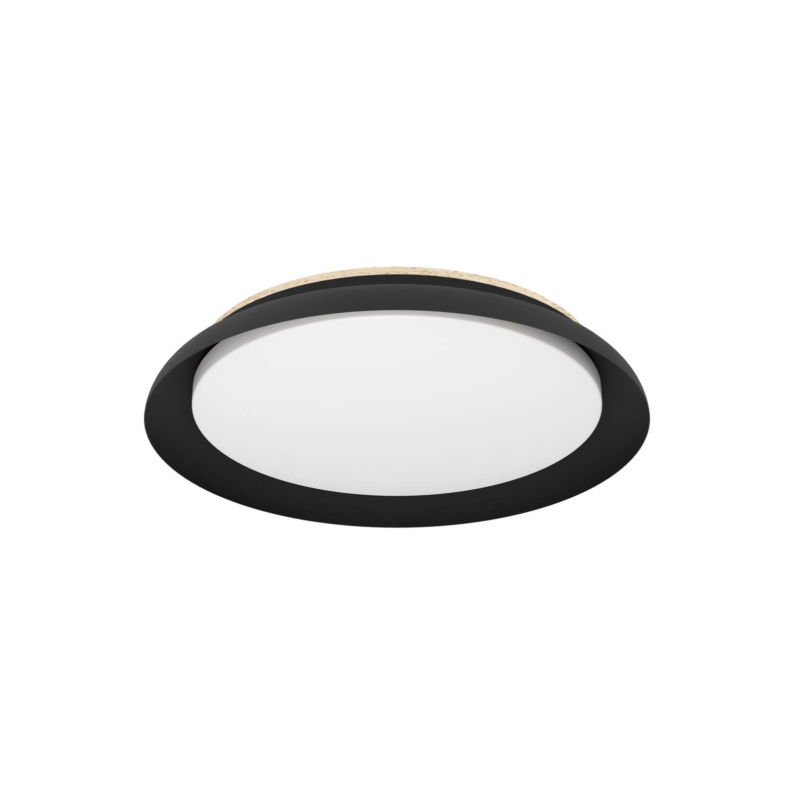 900857 Deckenleuchte penjamo 1 Stahl Holz schwarz braun led 20W 3000K H65cm Ø465cm - Eglo