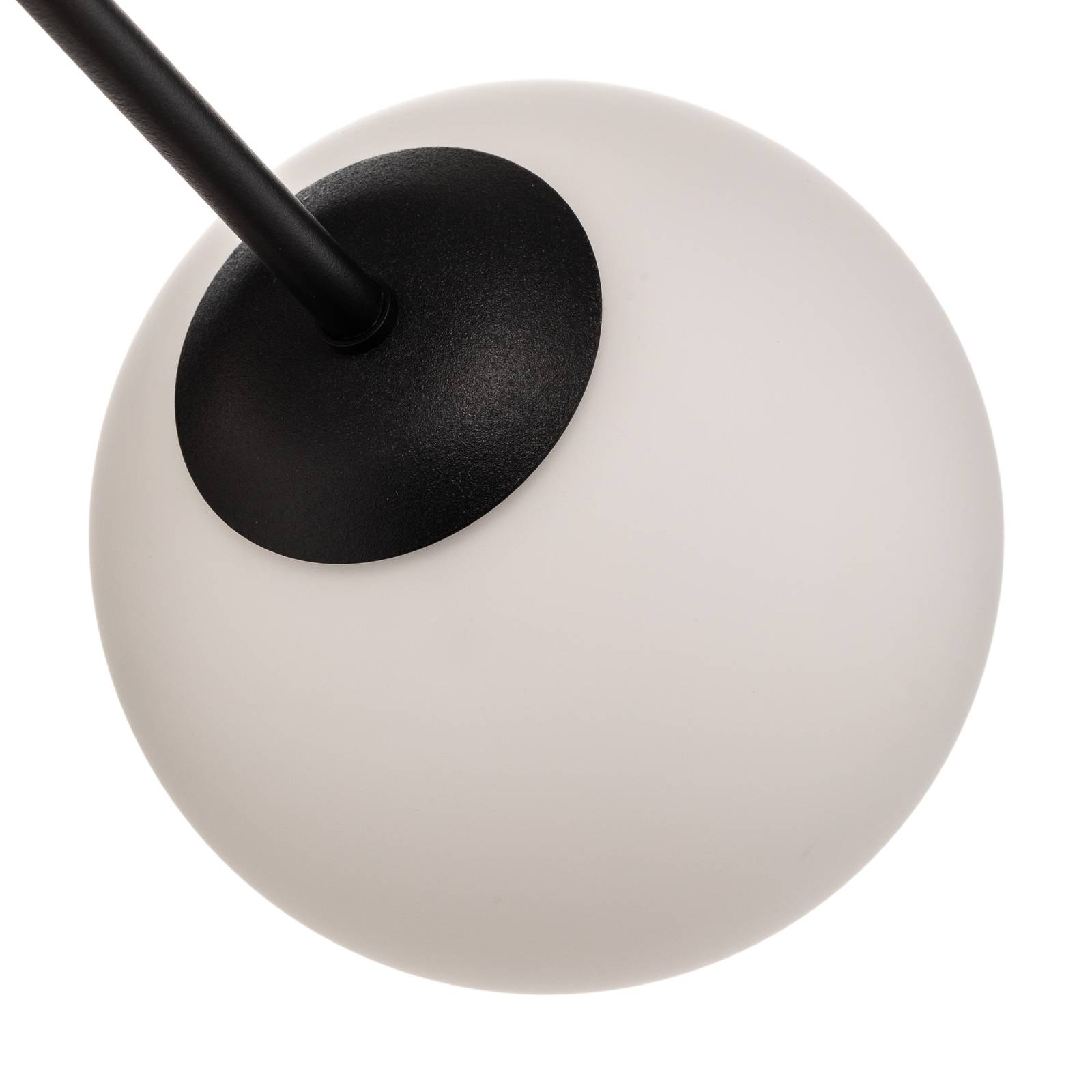 Lampa sufitowa Nova, czarna/opalowa, 2-punktowa