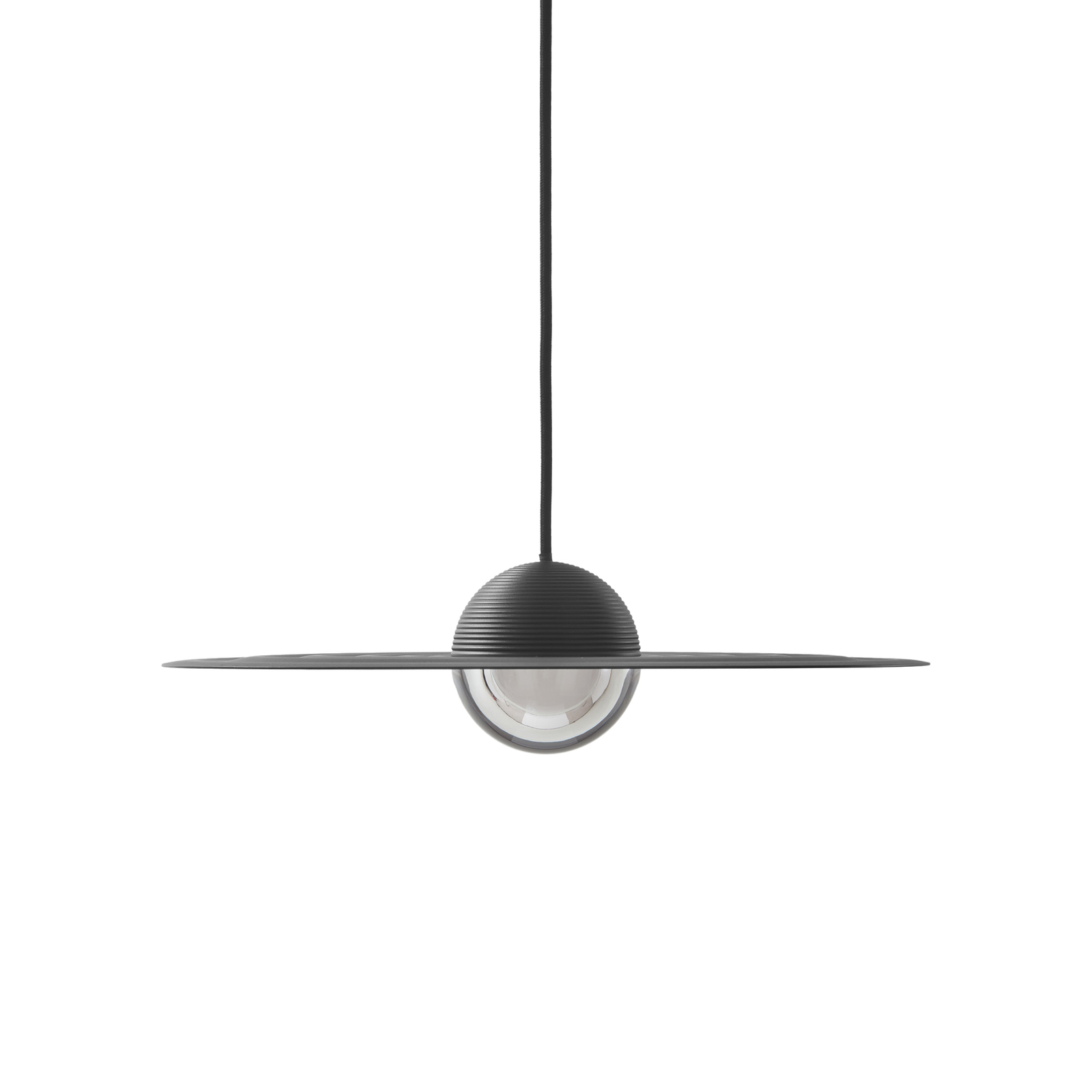 Lucande Suspension LED Tethrion, noir, aluminium, Ø 40 cm
