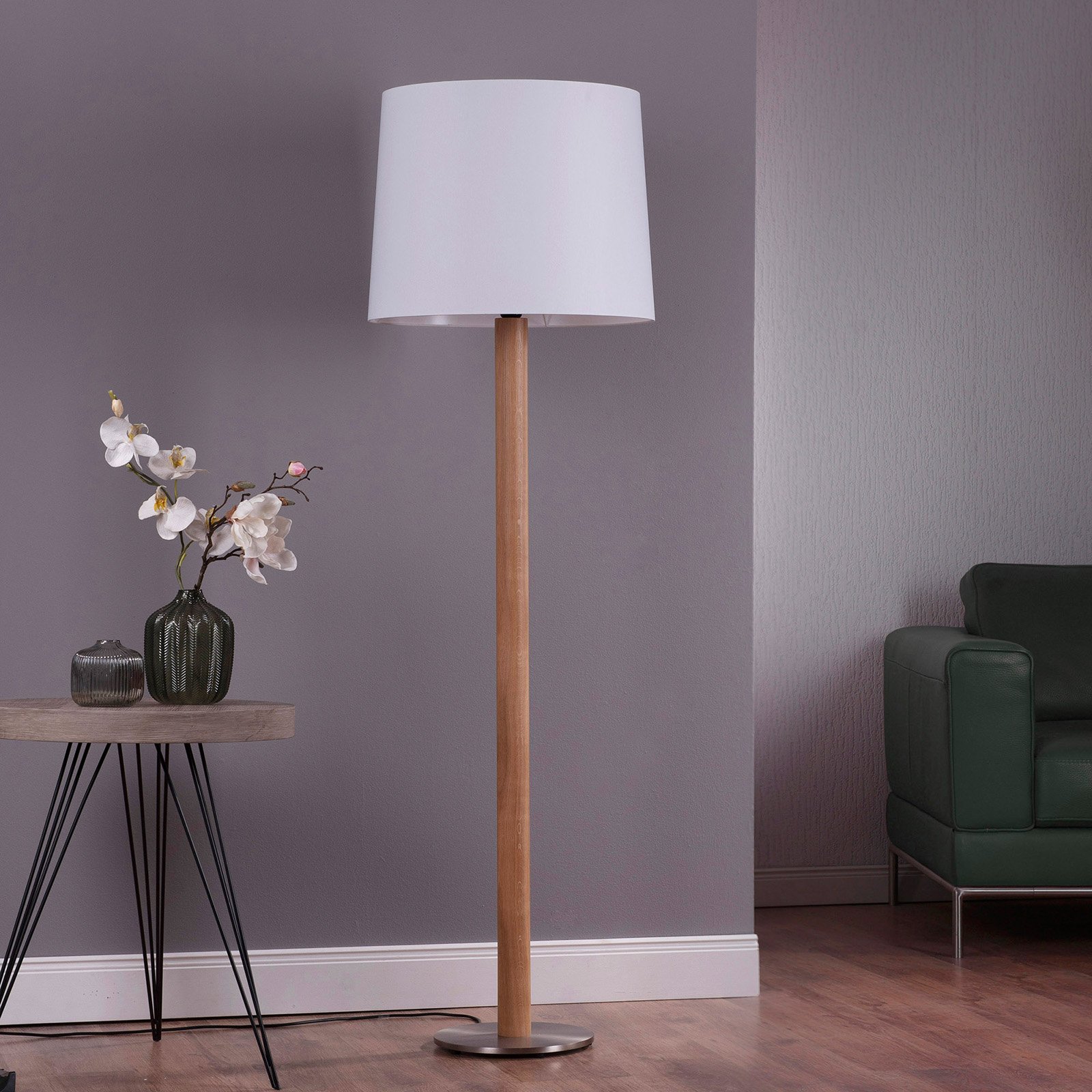 white cylinder floor lamp