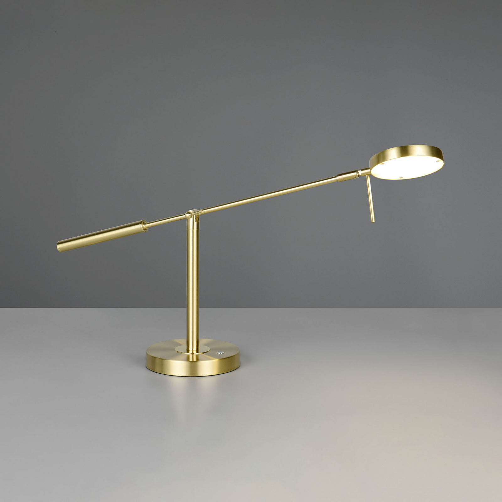 LED stolna lampa Monza, boje mesinga, visina 52 cm, metal