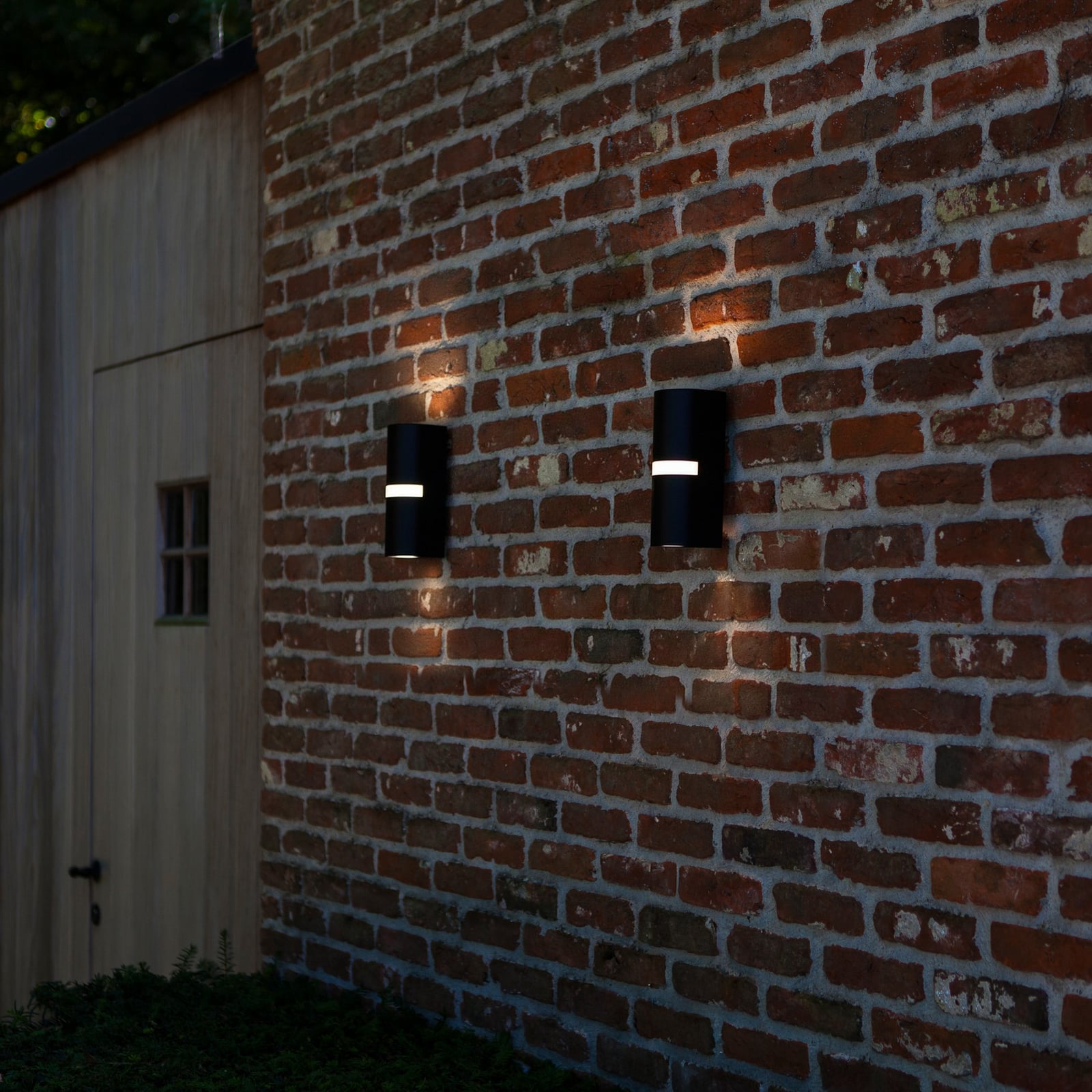 Kinkiet zewnętrzny MIKA, czarny, wysokość 19 cm, 2 x GU10, IP54