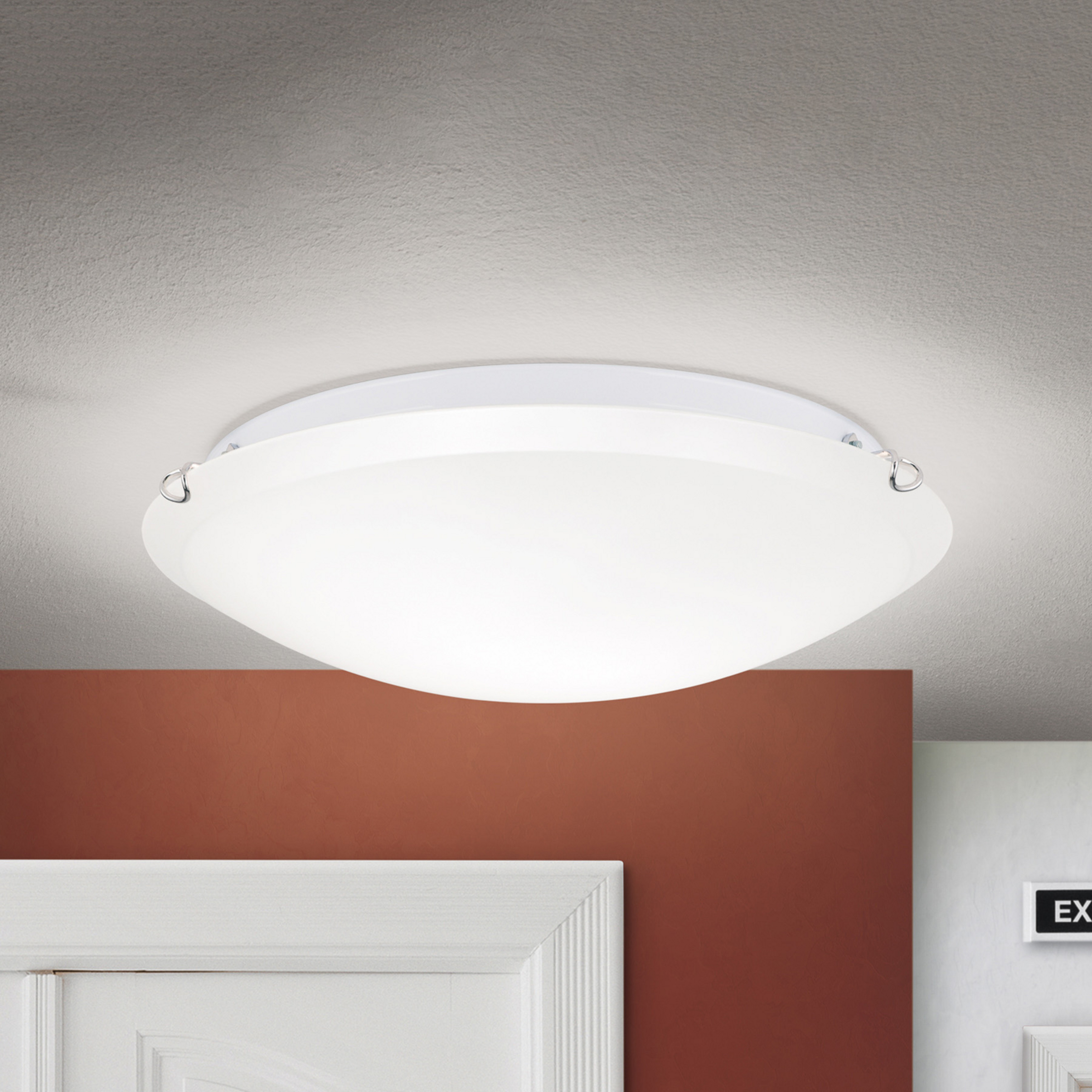 Φωτιστικό οροφής Agada, γυαλί οπαλ, χρώμιο, 40 cm