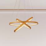 LED pendant light Eternity, gold-coloured, bamboo, Ø 50 cm