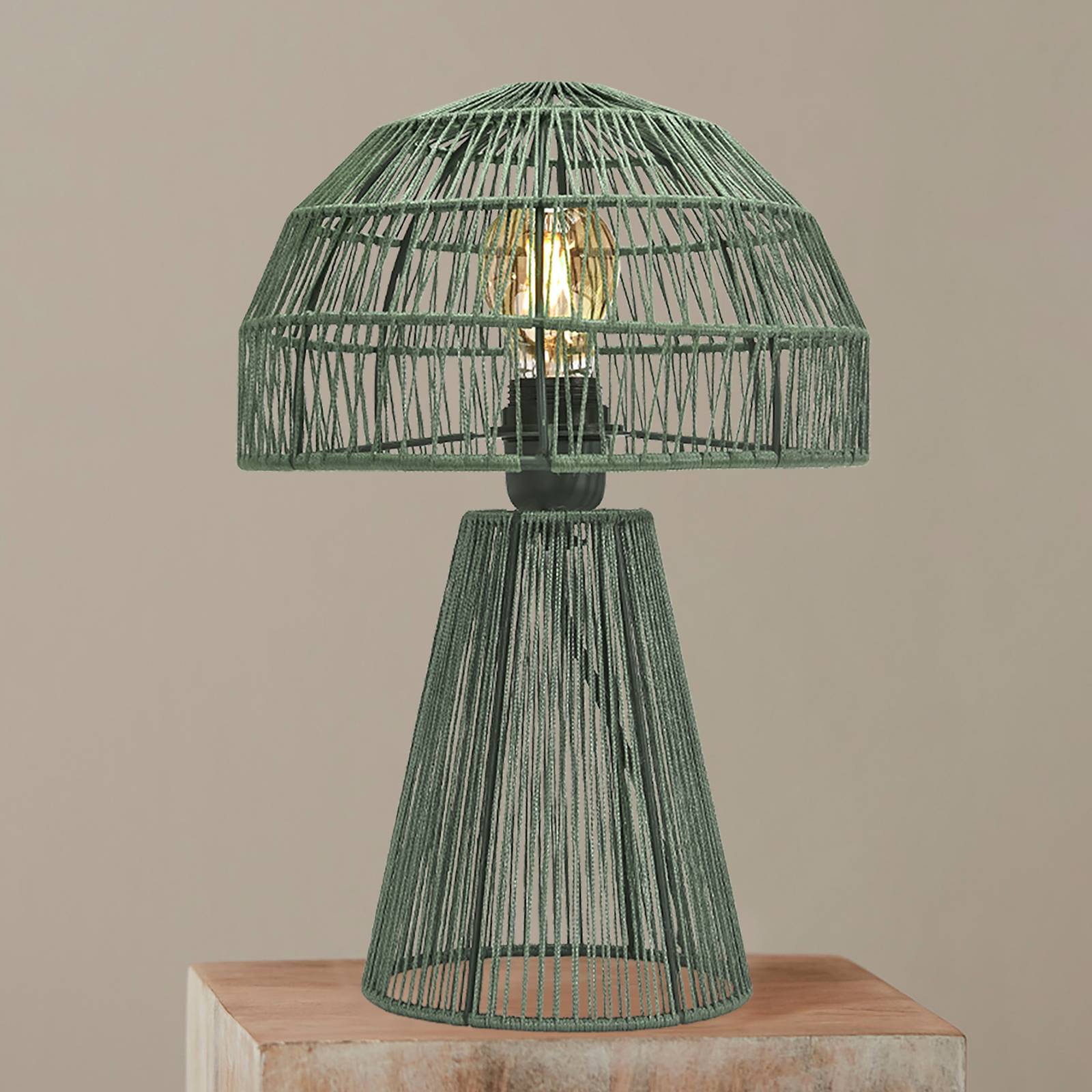 E-shop PR Home Porcini stolová lampa 37cm šalviová zelená