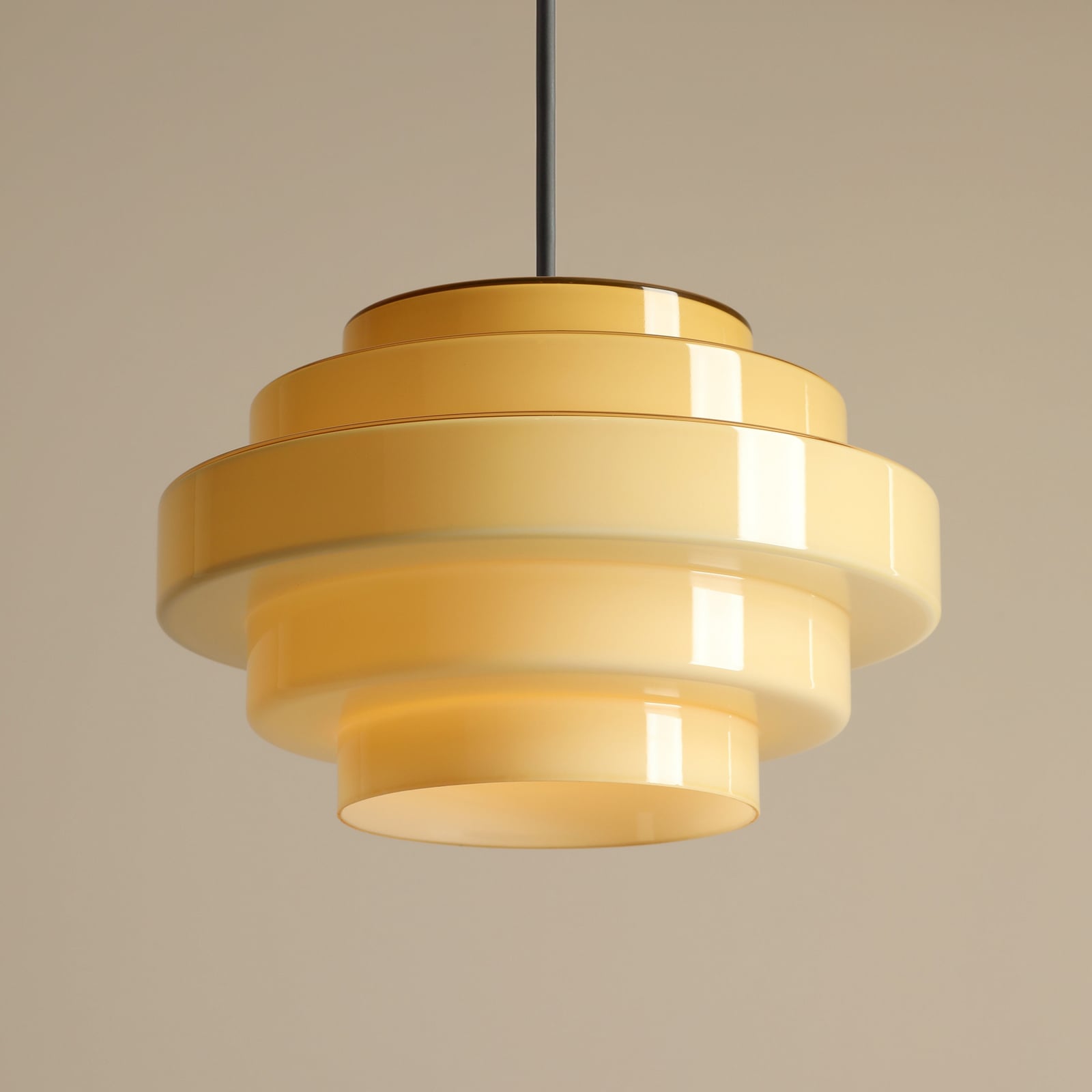 Suspension Filo, jaune, Ø 28 cm, verre - ALDEX