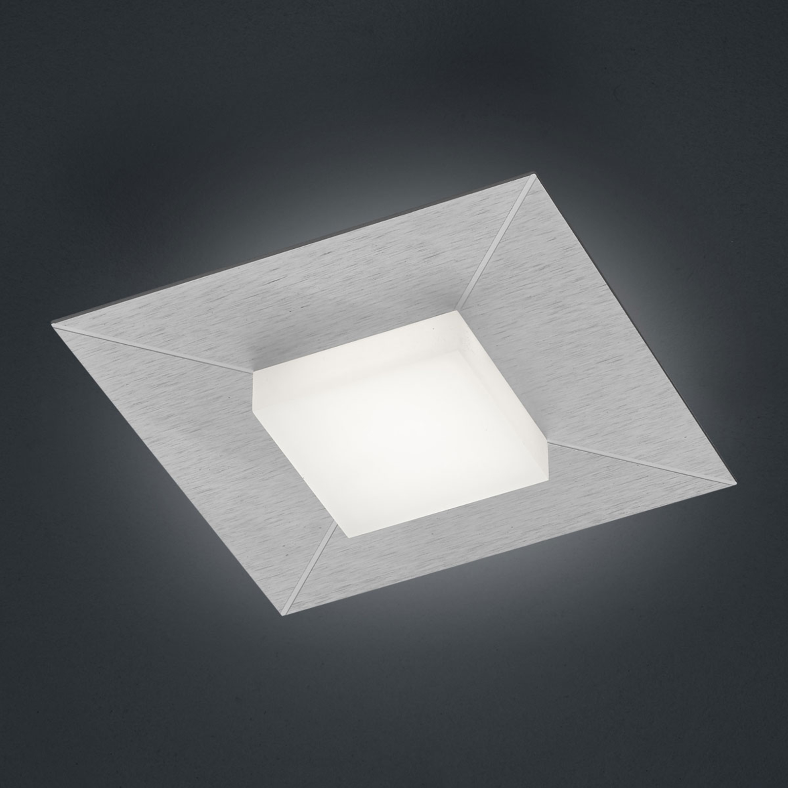 BANKAMP Diamond ceiling light 17 x cm, silver, for Living / Dining Room, metal, acrylic, 8 W, energy efficiency: A+, L: 17 cm, W: 17 cm, H: 5.5 cm