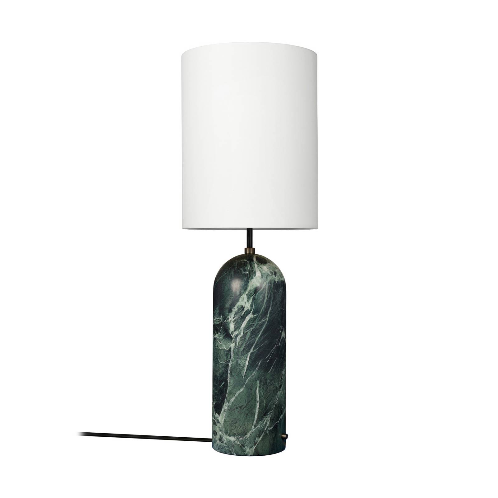 GUBI Stehlampe Gravity XL High, Marmor grün, Textil weiß