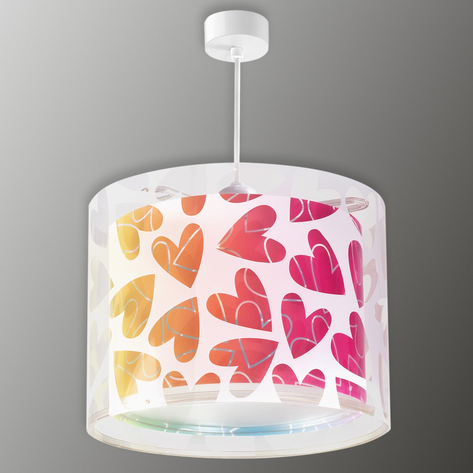 Children's hanging light Cuore decorated with hearts
