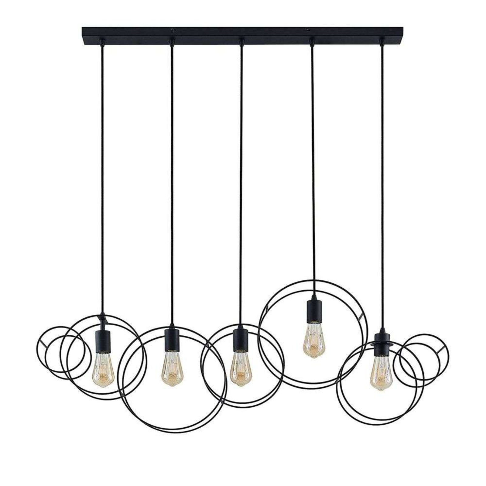 Andrik 5 Round Lustră Pendul Black - Lucande