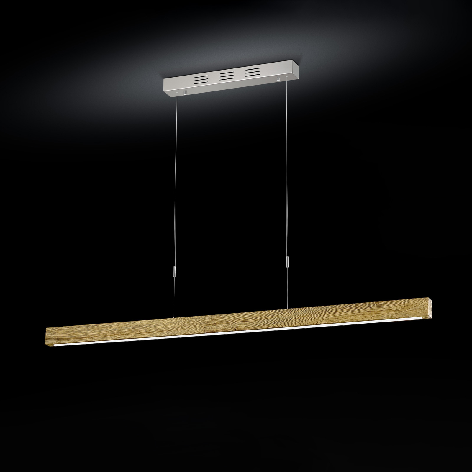 BANKAMP Tulsa LED hanging lamp oak downlight 100cm, for Living / Dining Room, 30 W, energy efficiency: A+, L: 100 cm, W: 5 cm