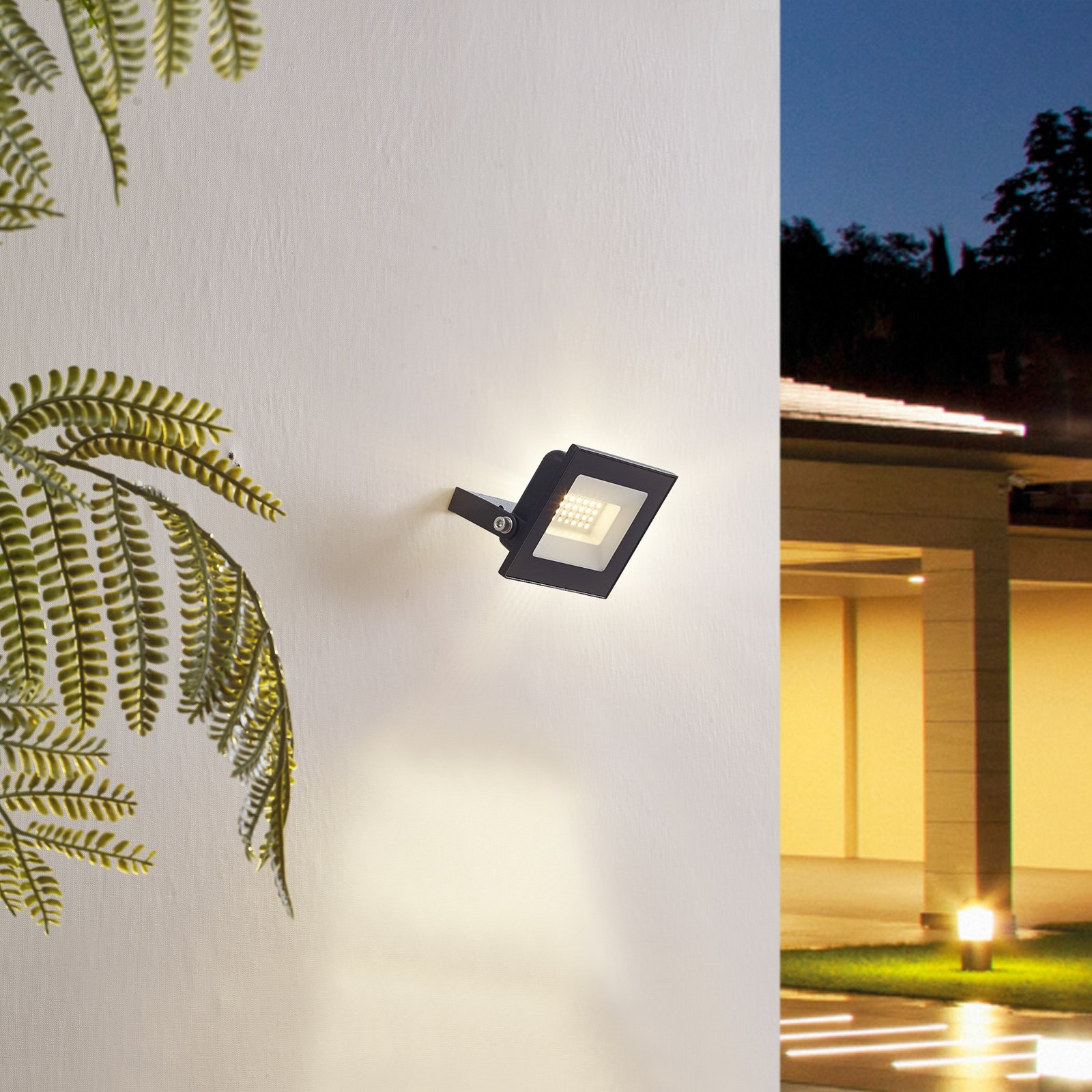Prios Faretto da esterno a LED Maikel, 20W, metallo, set da 2