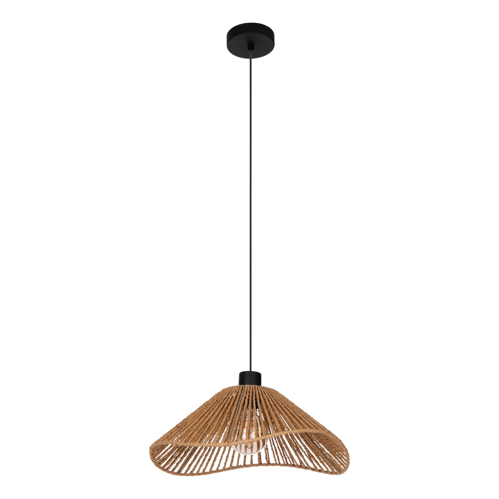Lavister pendant light, black/natural, paper