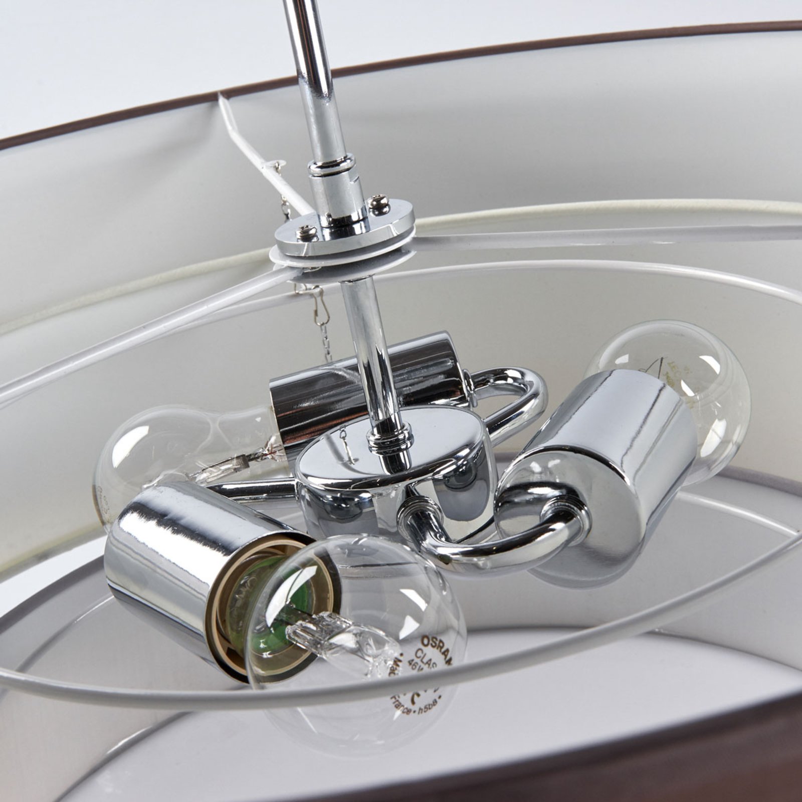 Melia Ceiling Lamp Grey-Brown/White/Grey/Chrome - Lindby
