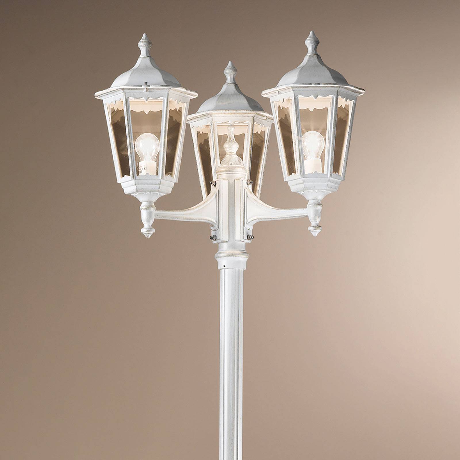 Lampa ogrodowa Puchberg 3-pkt, 255 cm, biało-złota