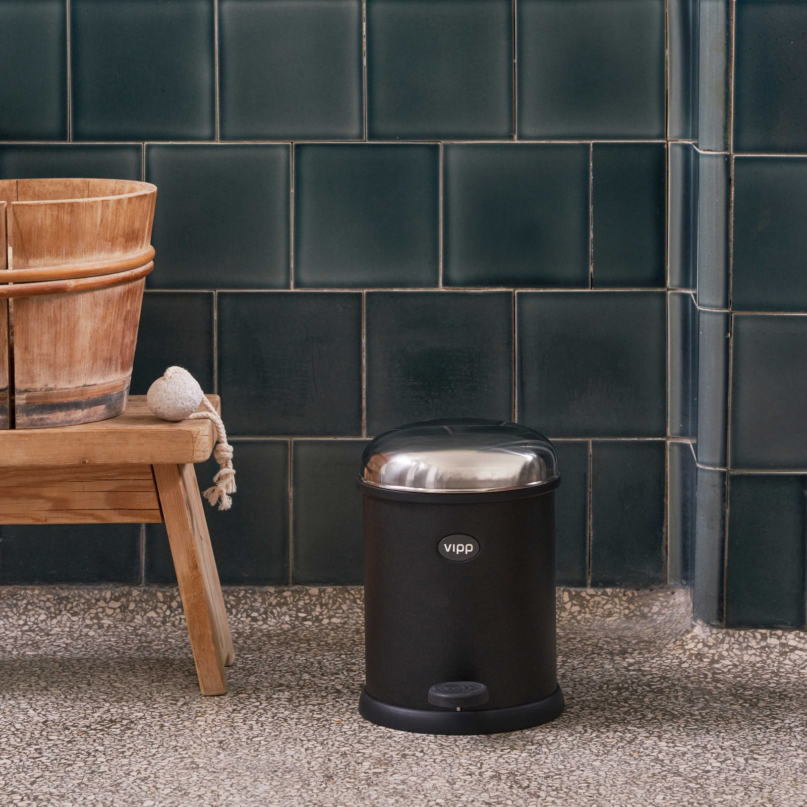 Vipp12 fodbetjent skraldespand, sort, 3 l, stål - Vipp