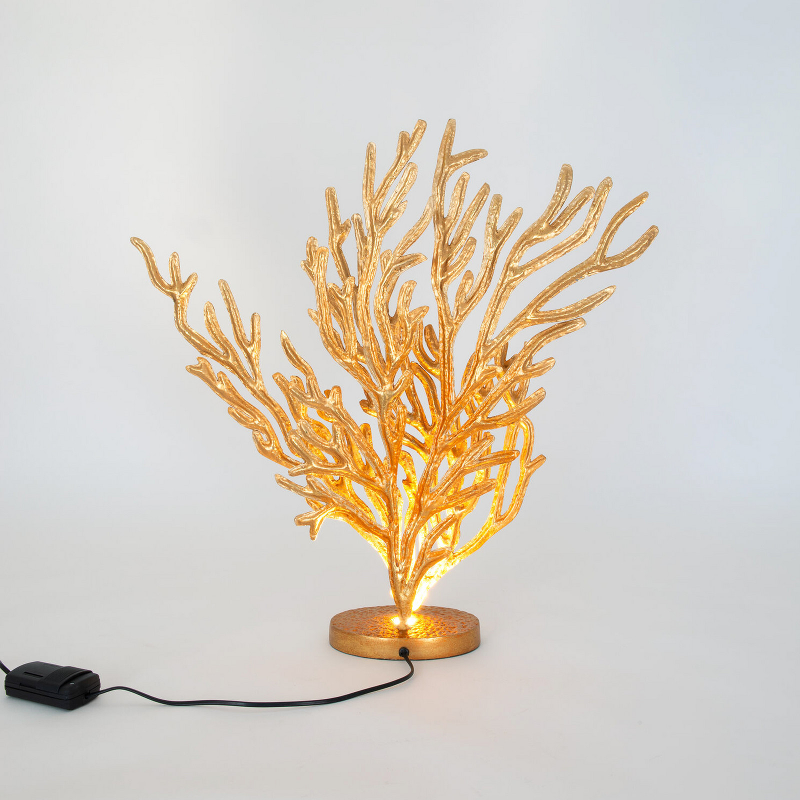 Holländer Lampa de masă cu LED CORADORIA culoare aurie înălțime 72 cm metal - Camera de zi / sufragerie - portocaliu-auriu