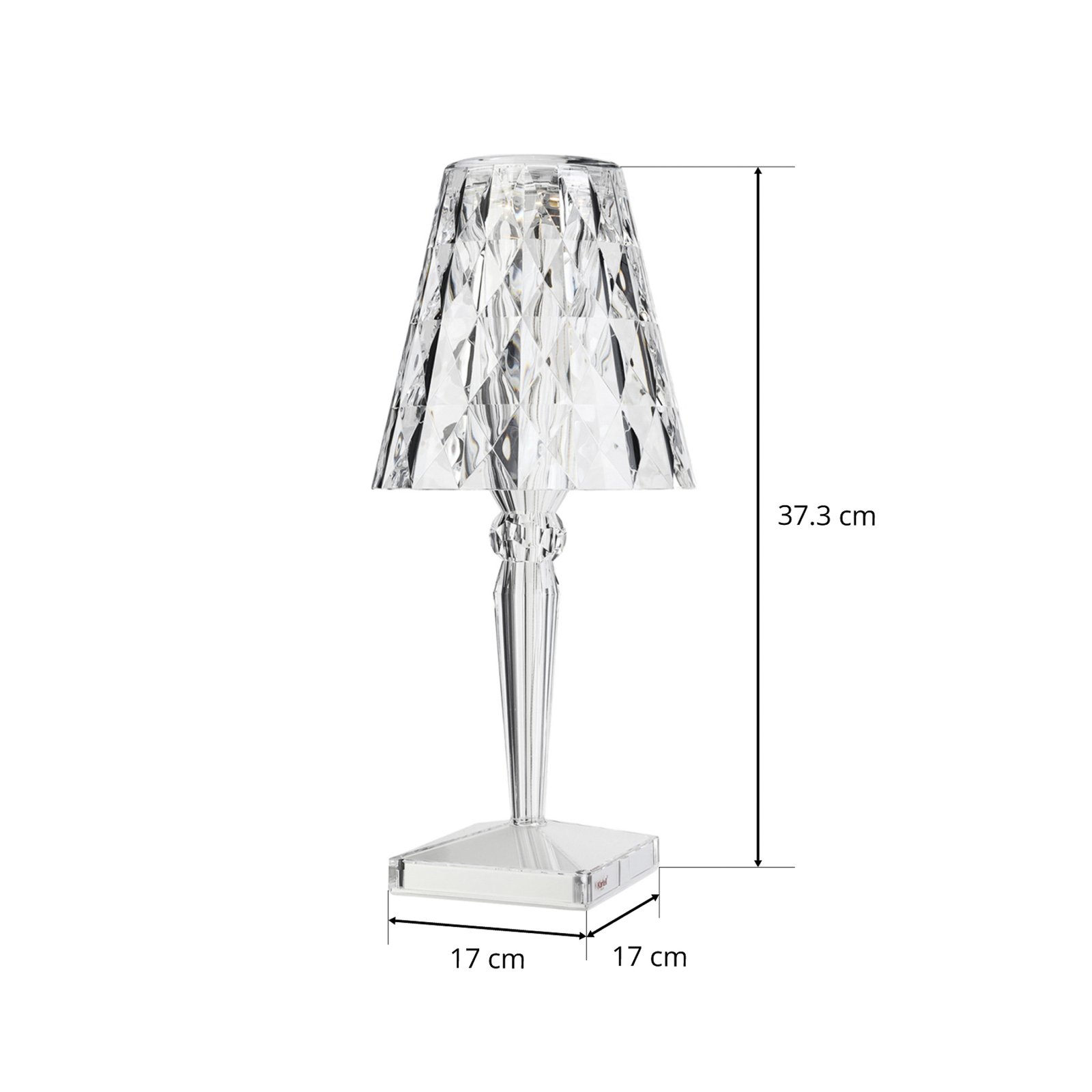 Kartell Big Battery - bordslampa IP54, transparent