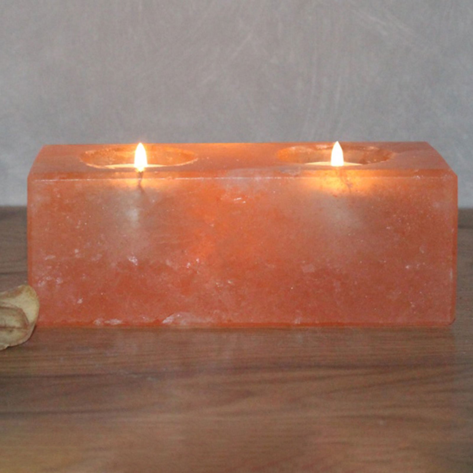 Twin Cube držiak čajovej sviečky soľný krištáľ