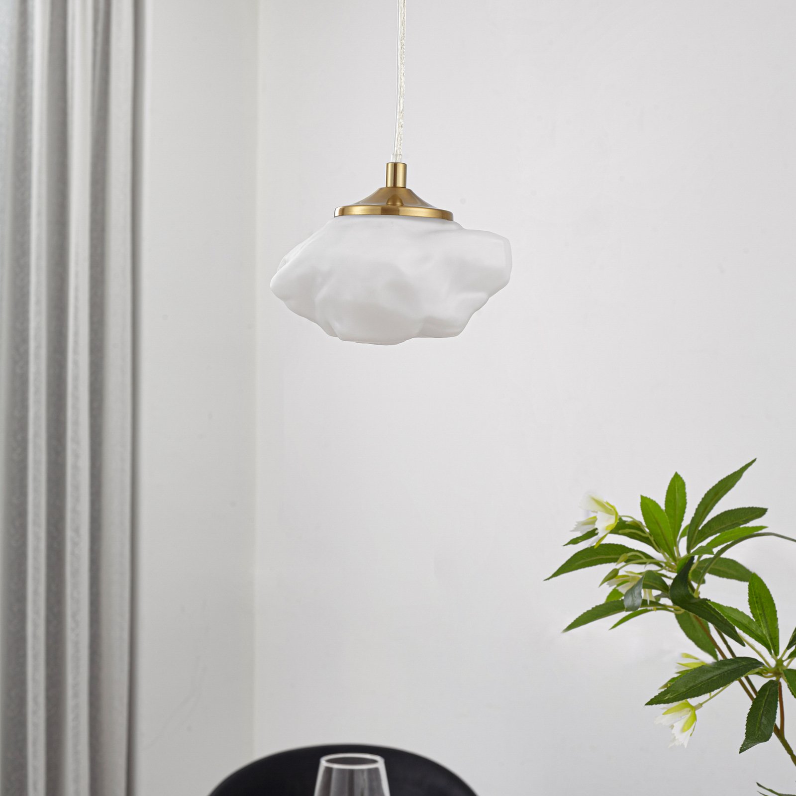 Piatra Lustră Pendul Opal/Alamă - Lindby
