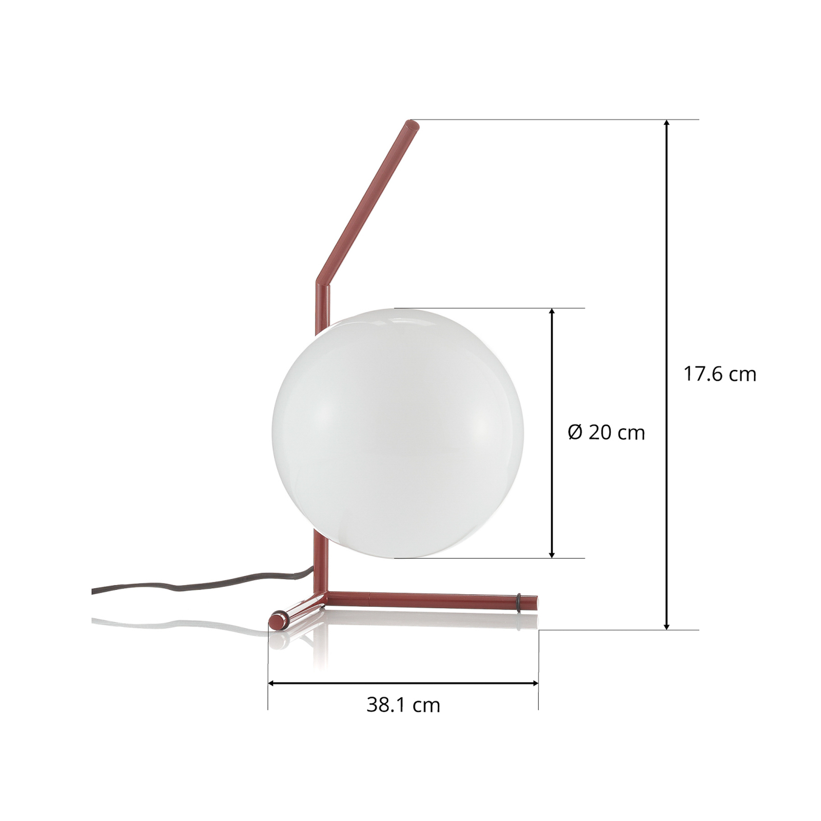 FLOS IC T1 Low flexo de diseño burdeos-rojo